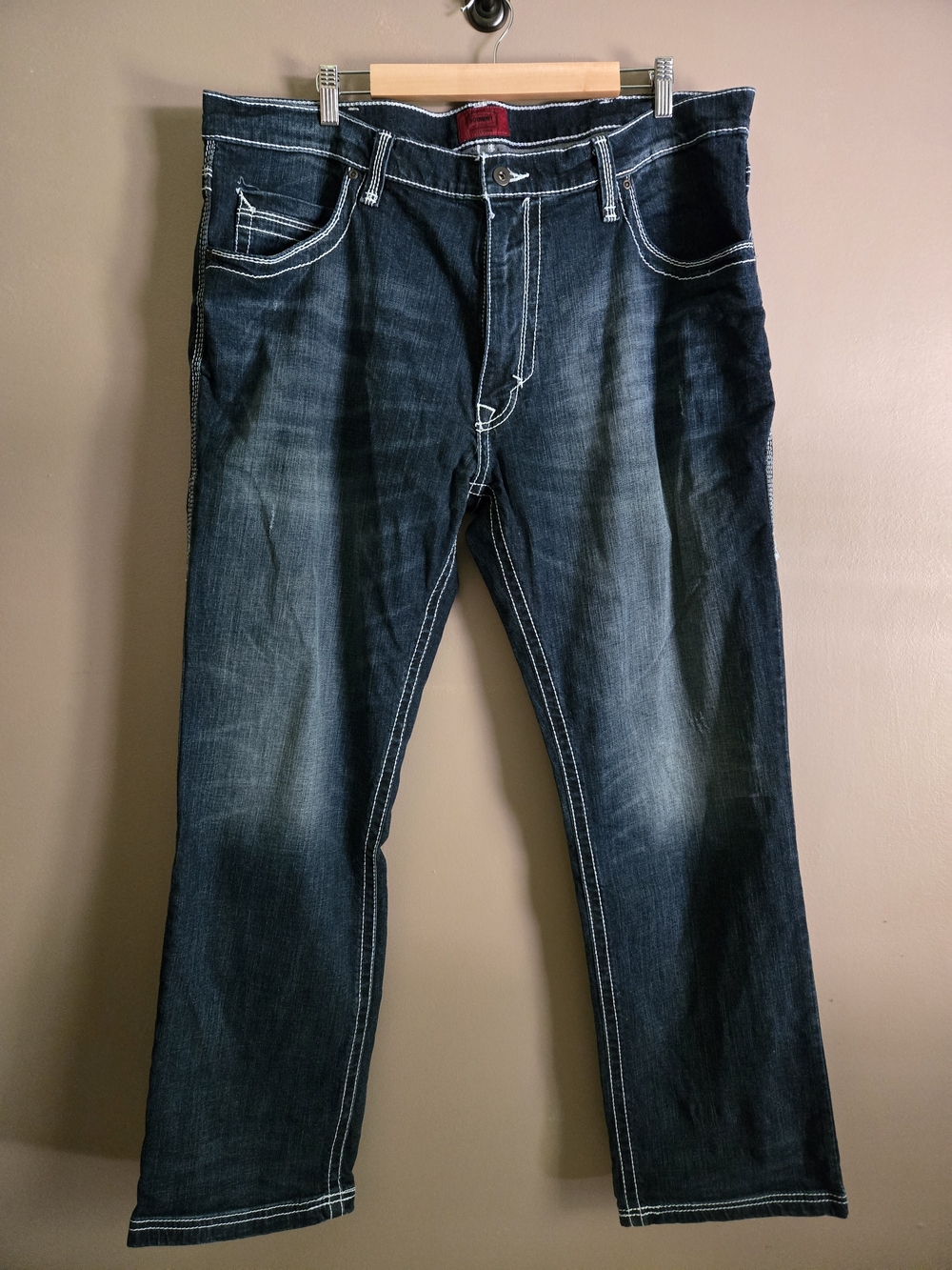 The Foundry Supply Co. Flex Dark Wash Heavy Stitch Jeans 44x32